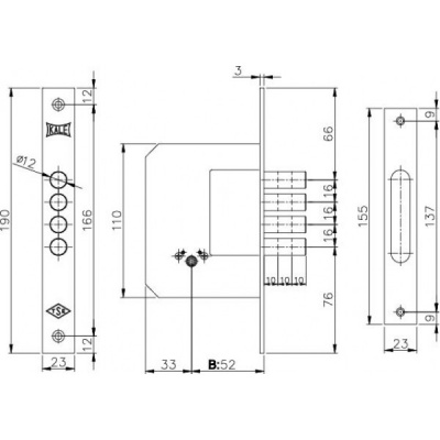 Замок врезной KALE 189-4MF 3кл._2