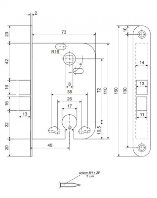 Замок межкомнатный Apecs 6000-CR_2