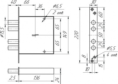 Замок врезной МЕТТЭМ ЗВ 8 141.0.1 (ЗВСП-05) б/тяг_2