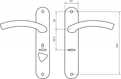 Ручка BORDER Ал  D - 66.2/02-1 CR -L (компл.) к арт 77937, 77936   Рязань2