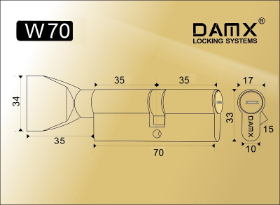 Цил.мех-зм MSM W 70 DAMX AB  (бронза)2