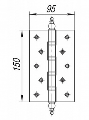 Петля универс. 4BB/E 150x95x3 WAB (мат. бронза) FUARO_2