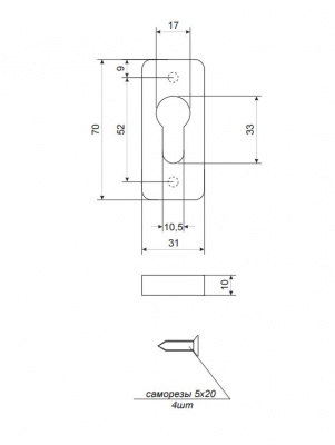 Накладка цилиндровая Апекс DP-C-09-W_2