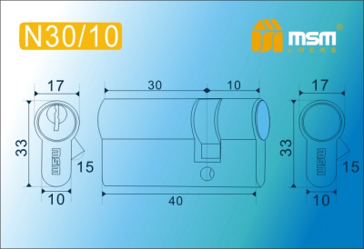 Цил.мех-зм MSM N30/10мм PB (латунь)2