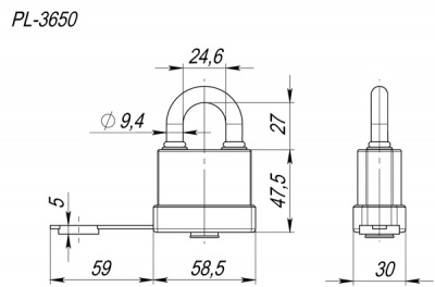 Замок навесной PL-3650 (50мм) Blister_2