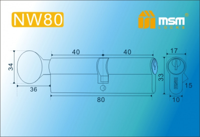 Цил.мех-зм MSM NW80mm SN  простой кл/верт. (Матовая никель) 2