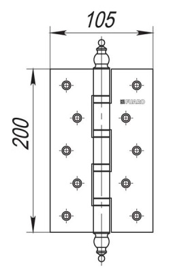 Петля универс. 4BB/E 200x105x3 PN (перл.никель) FUARO 2